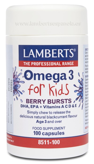 LAMBERTS Omega 3 para Niños, 100 cápsulas.