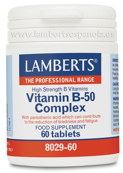 LAMBERTS Complejo de Vitamina B-50, 60 comprimidos.