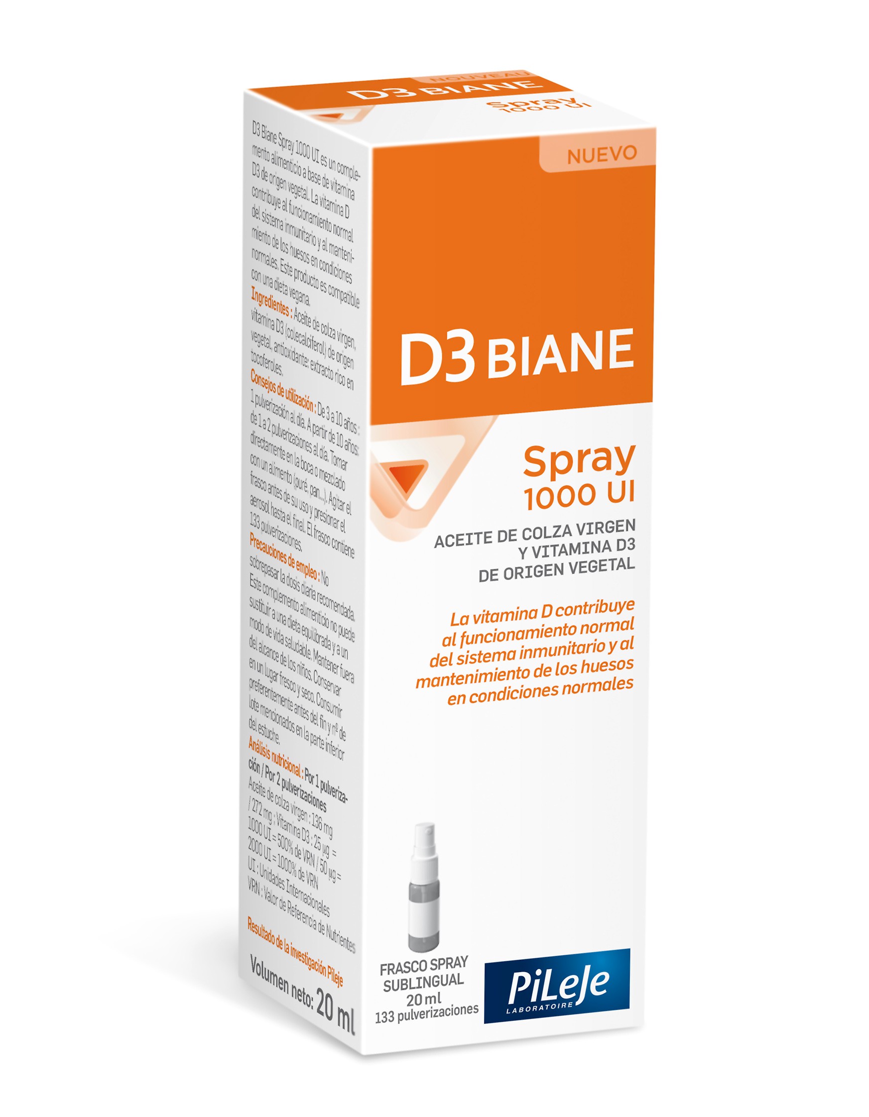 Pileje D3 Biane Spray 1000ui, 20ml.