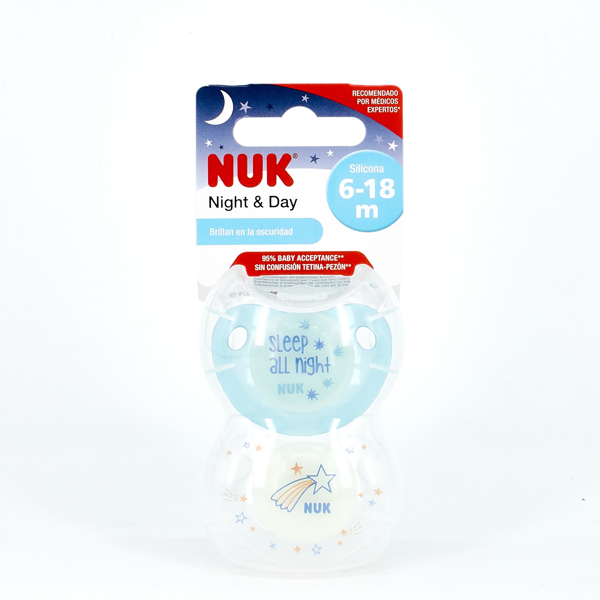 NUK Pack de 2 Biberón Silicona Anatómico T2 Tetina L
