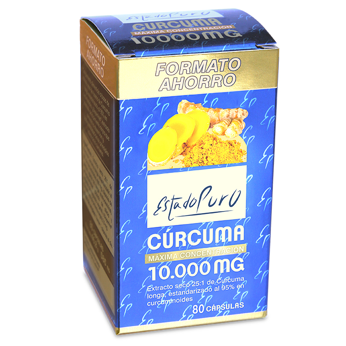 Estado Puro Cúrcuma 10.000 mg Formato Ahorro, 80 Cápsulas.