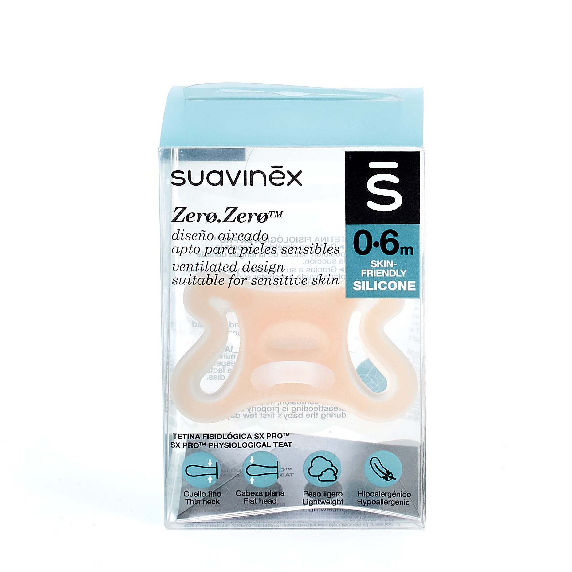 Suavinex Zero Zero chupete fisiológico de silicona 6-18 meses