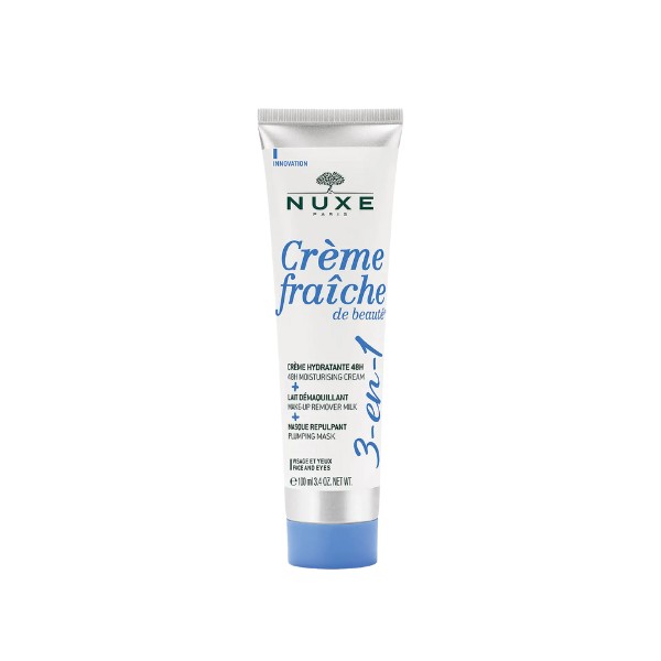 Nuxe Crème Fraîche de Beauté 3 en 1 hidratante desmaquillante mascarilla, 100 ml