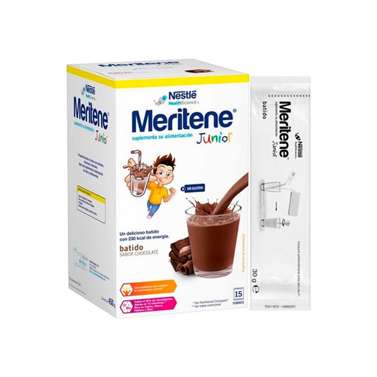 Comprar Meritene junior Batidos sabor chocolate, 15 sobres al mejor precio