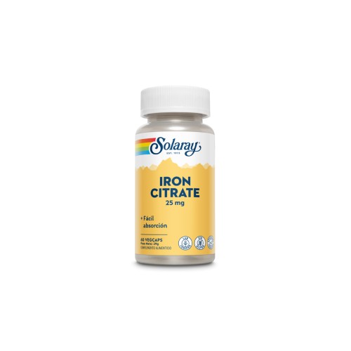 Solaray Iron 25 mg, 60 cápsulas veganas