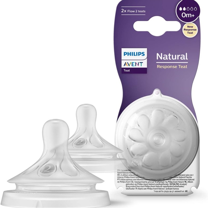 Philips Avent Tetina Natural Flujo Recien Nacido Response 2 unidades