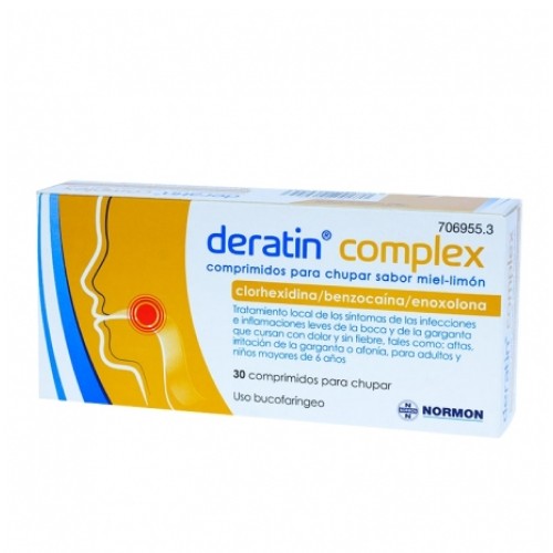 Deratin Complex Miel-Limon 30 comprimidos