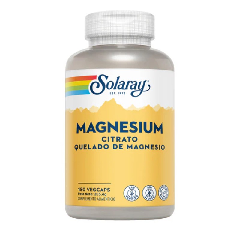 Solaray Big Magnesio Citrato, 180 cápsulas vegetales