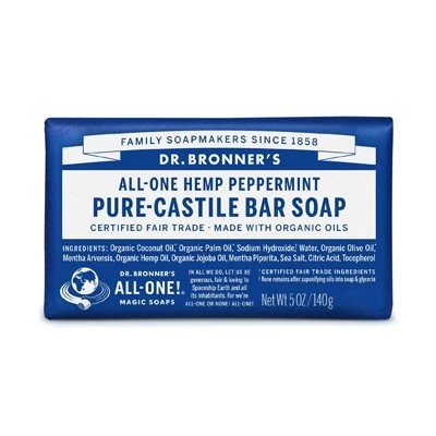 Dr. Bronner Jabón Menta, 140g Bio