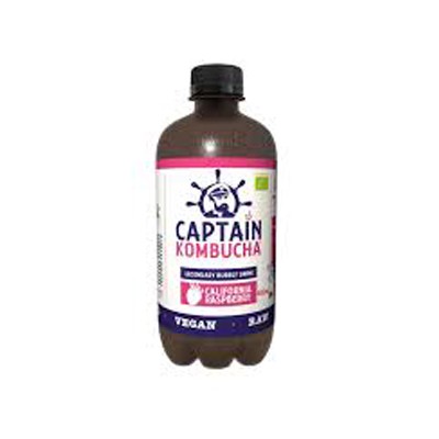 Captain Kombucha, Kombucha de Frambuesa Bio-orgánico, 400 ml.