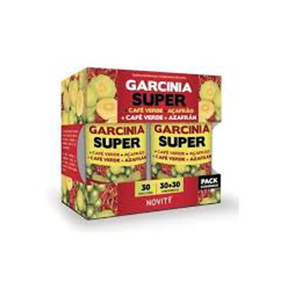 Novity Garcinia Super + Café Verde + Azafrán Super, 30+30 comprimidos.