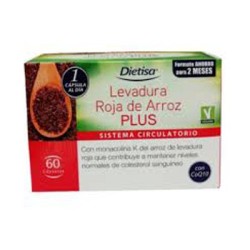 Dietisa Levadura Roja de Arroz Plus, 60 Cápsulas.