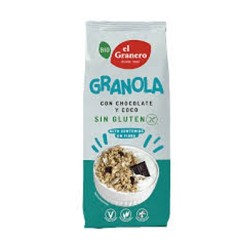 El Granero Granola con Chocolate y Coco Bio, 350g.