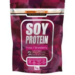 Sotya Sport Soy Protein, 1 kg de Proteína de Soja Sabor Fresa.