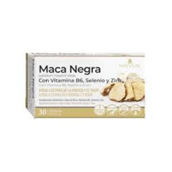 Natysa Maca Negra, 30 cápsulas de Vitamina B6, Selenio y Zinc