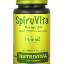 Herdibel Spiruvital Alga Espirulina, 100 comprimidos de 1000 mg.
