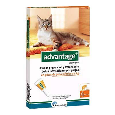 Advantage-40 gato 1-4 kg 4 pipetas