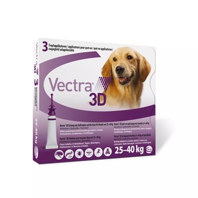 Vectra 3d perro 25-40 kg - 3 pipetas lila