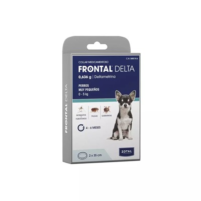 Frontal delta collar 35 cm antiparasitario perros