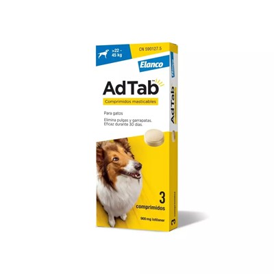 Adtab 900 mg comp masticable perro 22-45 kg 3 comp