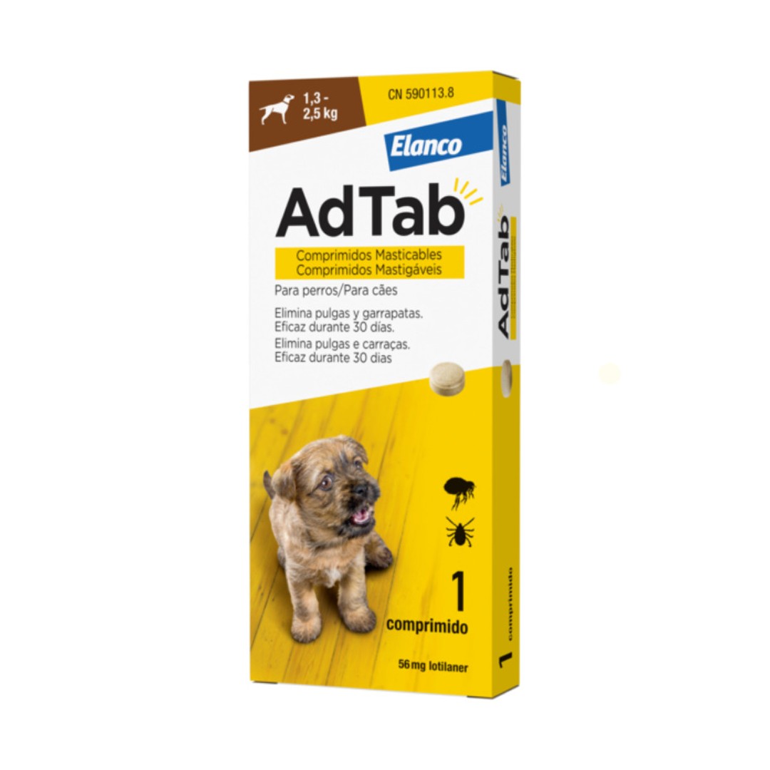 Adtab 56 mg comp. masticable perro 1,3-2,5 kg 1 comp