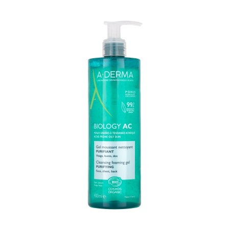 A-Derma Biology AC gel espumoso limpiador purificante, 400 ml