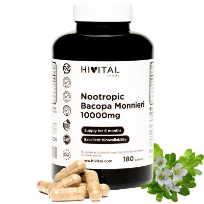 Hivital Nootrópico Bacopa Monnieri 10000 mg, 180 capsulas