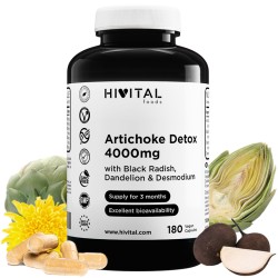 Hivital Alcachofa Detox 4000 mg, 180 capsulas