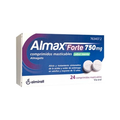 Almax Forte Sabor Menta, 750 mg 24 comprimidos masticables