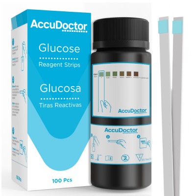 Accudoctor Tiras de orina 1 parámetro: Glucosa, 100 Tiras