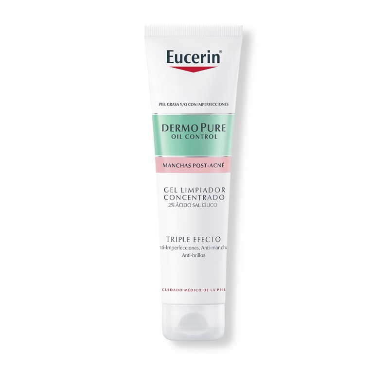 Eucerin Dermopure oil control gel limpiador concentrado triple efecto, 150 ml