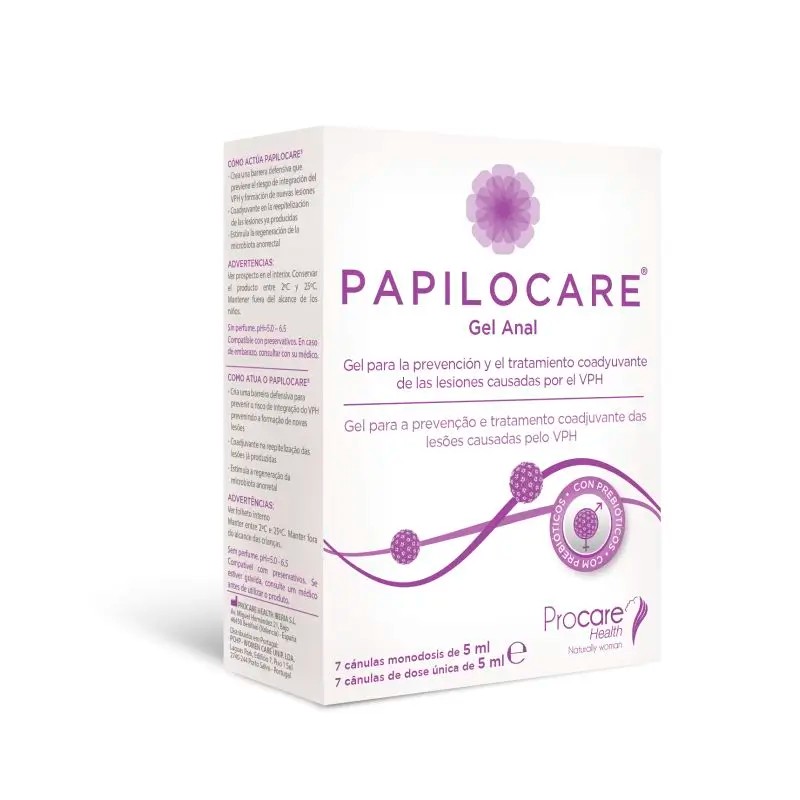 Papilocare Gel Anal, 7 canulas de 5 ml