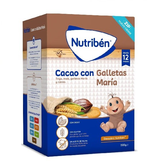 Nutribén Cacao con galletas María, 500 g