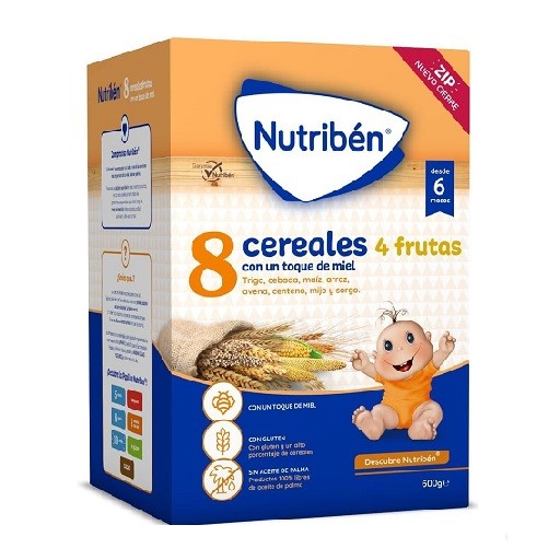 Nutribén 8 Cereales y miel 4 frutas, 600 g