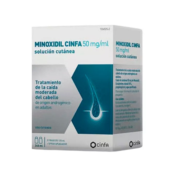 Cinfa Minoxidil 50mg/ml Solucion Cutánea, 240 ml